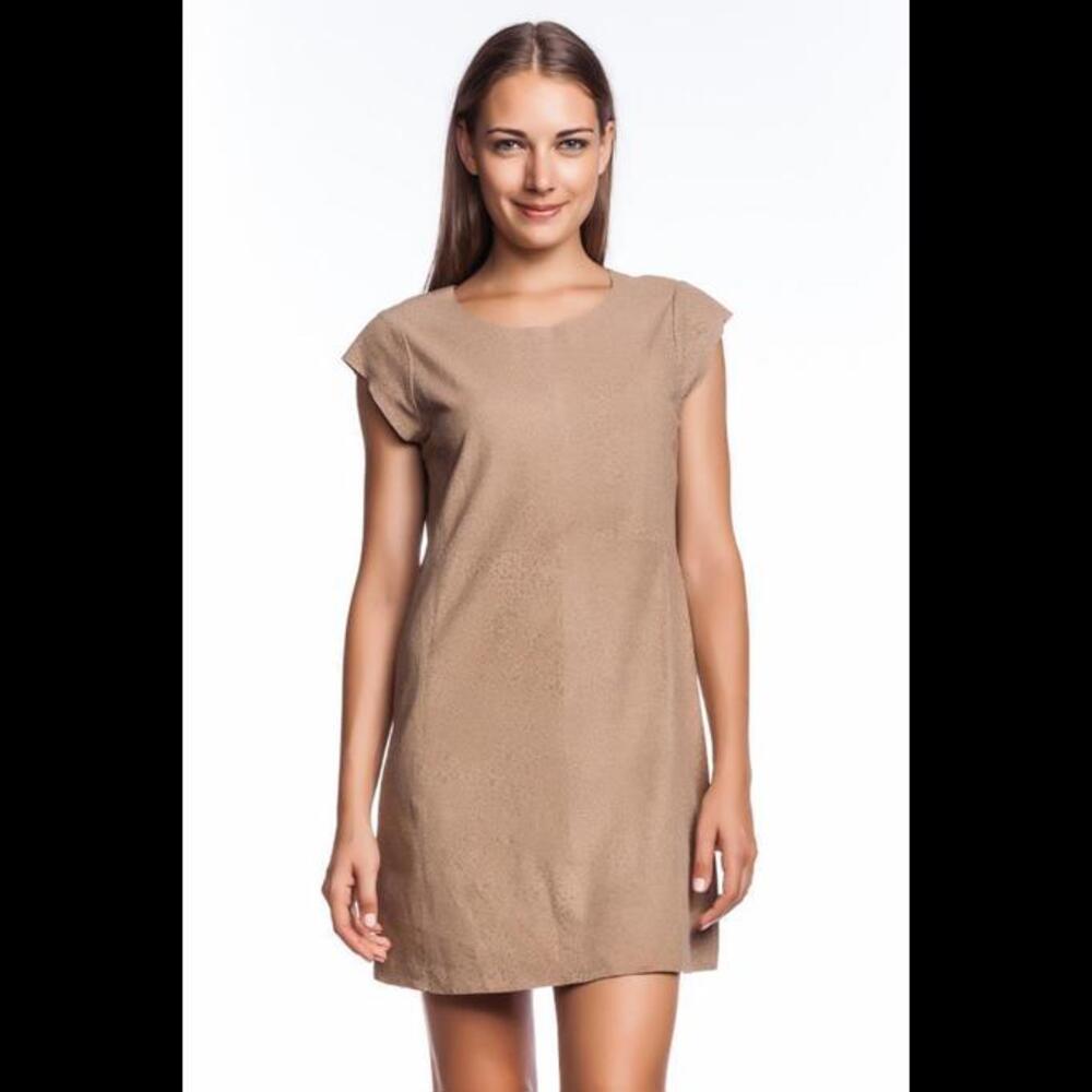 Joie Aloisa Leather Festival Dress Smokey Topaz Sz Large